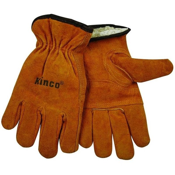 Kinco Driver Gloves, Men's, XL, 1012 in L, Keystone Thumb, EasyOn Cuff, Cowhide Leather, Gold 51PL-XL